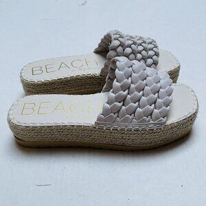 Matisse Beach Wedge Sandals Womens 9 Pacific Woven White Vacation Festival Beach